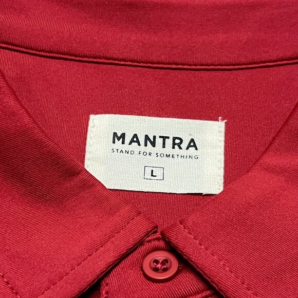 NWT Mantra Polo Shirt Mens Large Red Sleeve Performance Stretch Golf Sport NEW - Picture 7 of 11